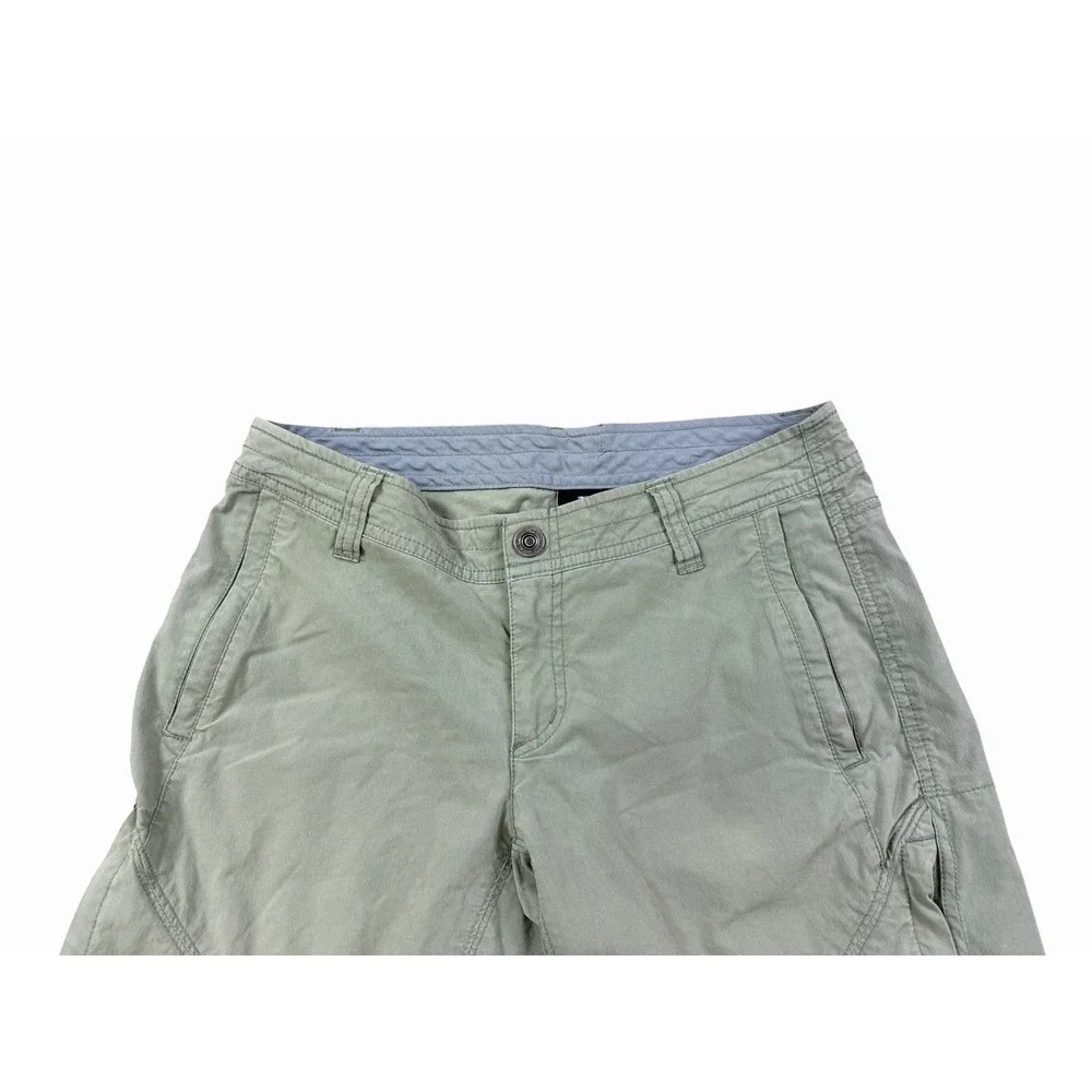 Kuhl Cargo Shorts Womens Size 4 Green Hiking Camping Zipper Pockets